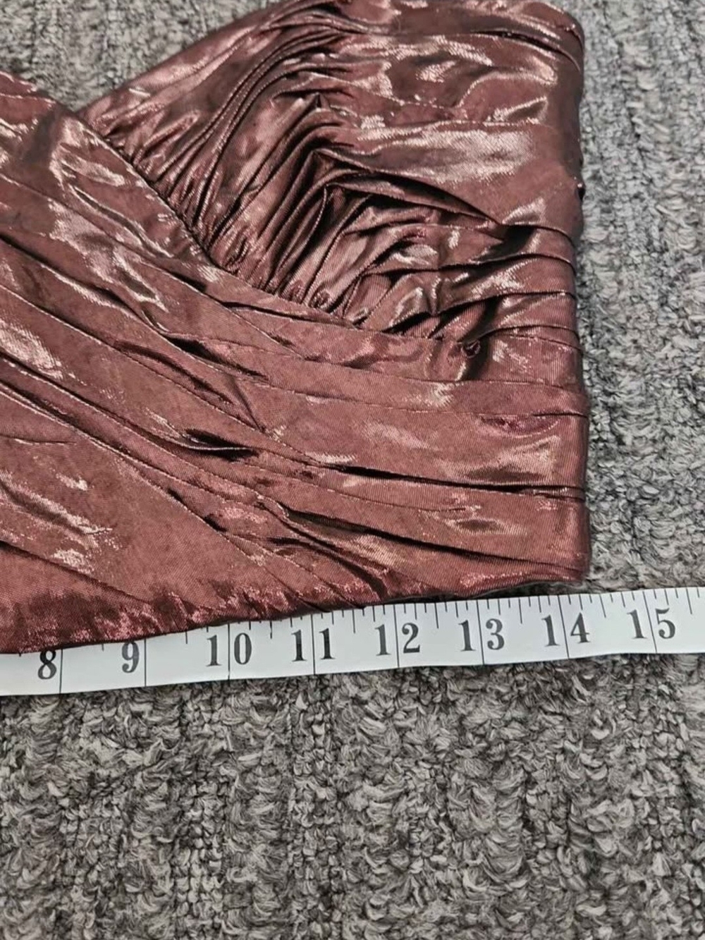 Lida Baday Metallic Bronze Twist Ruched Tube Top - Picture 7 of 8